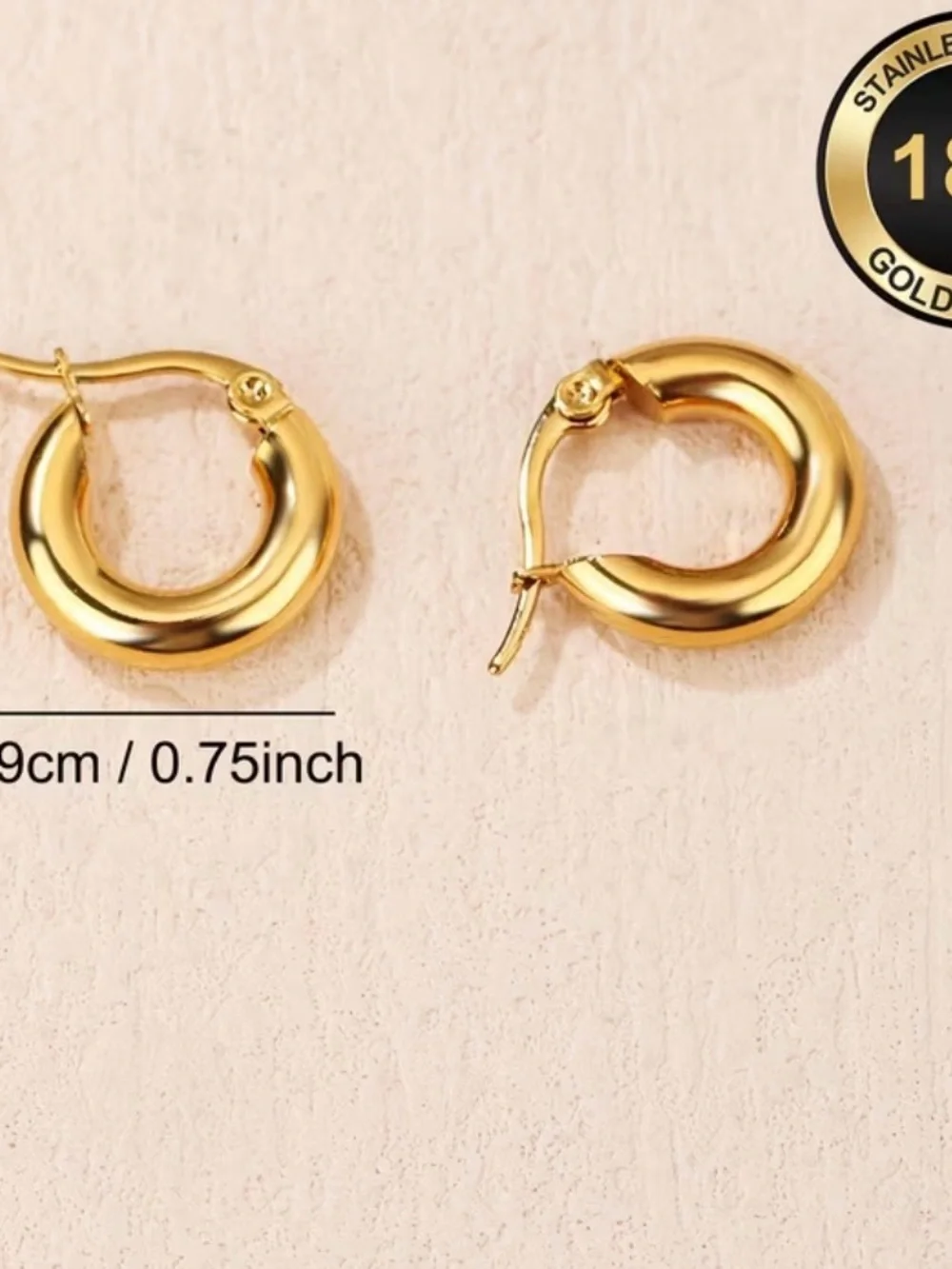 High quality Stainless Steel Gold-Plated HypoallerEarrings- Chunky 83.48gal